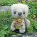 画像1: 1点もの☆Teddy Bear Loving Cuddle Bear, blue 17cm by 加藤日砂 (1)