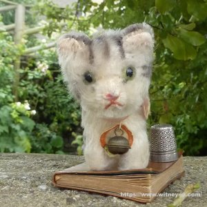 画像1: 10 cm Steiff Tabby Cat 推定1960年代　（ビンテージ）