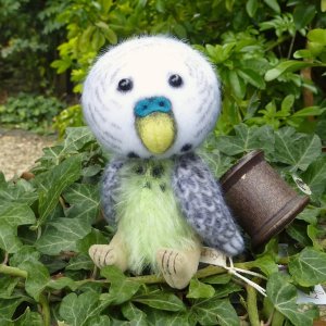 画像1: 1点もの☆ セキセイインコのジョー・ジョー 11cm by Lynne Farmer（英)