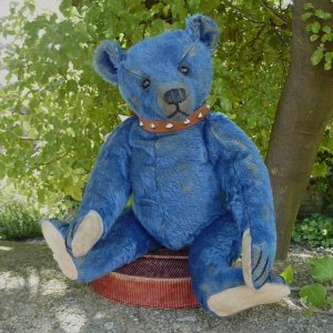 画像1: 1点もの☆ Bear Bleu by Dany Melse 37cm （独）