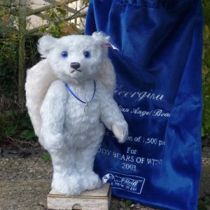 画像1: シュタイフ　【ウィットニー限定】 ジョージーナ・カーディアン・エンジェル・ベア 25cm シリアルナンバー 5番