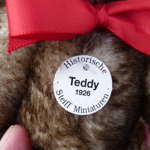 画像6: 新品同様の状態です☆　1997年 シュタイフ ヒストリック・ミニチュア 1926 ブラウンチップド・ベア 16cm