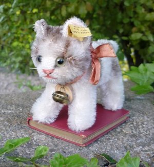 画像1: ID全てあり☆ 10 cm Steiff Tabby Cat 推定1953-1958年頃　（ビンテージ）