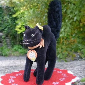 画像1: ID全てあり☆　Steiff Black Tom Cat 10cm 推定1959年-1967年（ビンテージ）