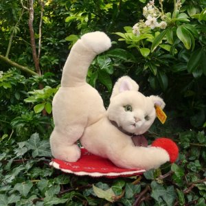画像: ID全てあり☆大変貴重なお品です! シュタイフ社アーカイブより Cosy Sulla Cat 16cm 1985年(ビンテージ)