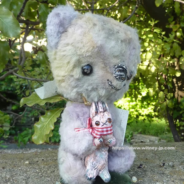画像: 1点もの☆ Rabbit Loving Cuddle Bear 17cm by 加藤日砂